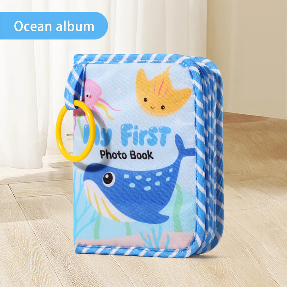 Baby Photo Album | Soft Cloth Cover, Mirror & Hanging Ring | Braviixx