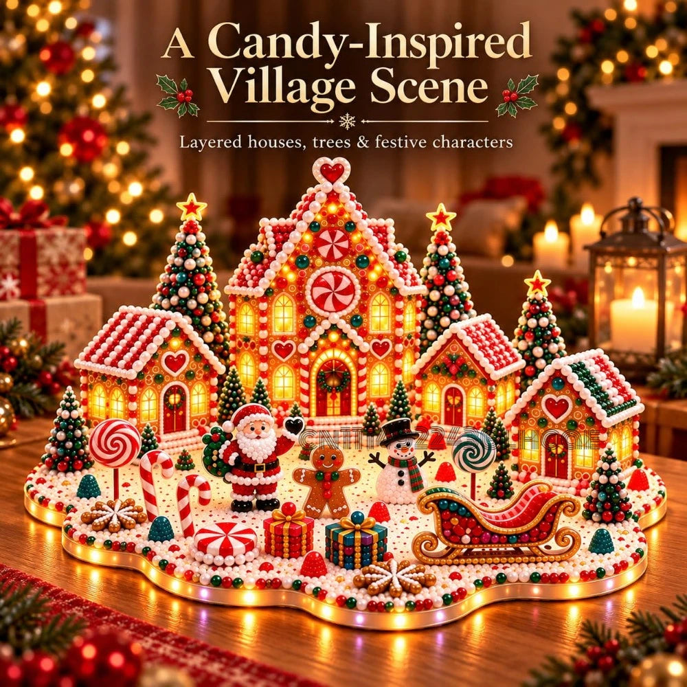DIY 3D Gem Art Kit | Light-Up Village & Fantasy Designs | Braviixx