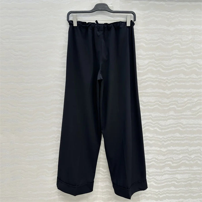 Women's pants New low waisted loose straight leg pants for the summer of 2026 Wool blend women's suit pants y2k casual pants