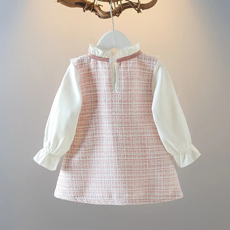 Baby Girls Plaid Bow-Tie Dress | Long-Sleeve Princess Gown | 9–12M to 2–3Y | Braviixx
