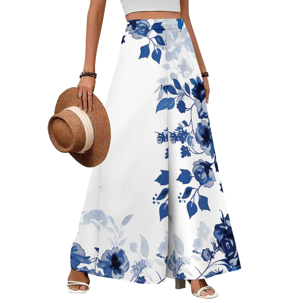 Womens 2025 Trendy High Waisted Wide Leg Pants Summer Casual  Palazzo Pants Flowy Beach Trousers with Pockets