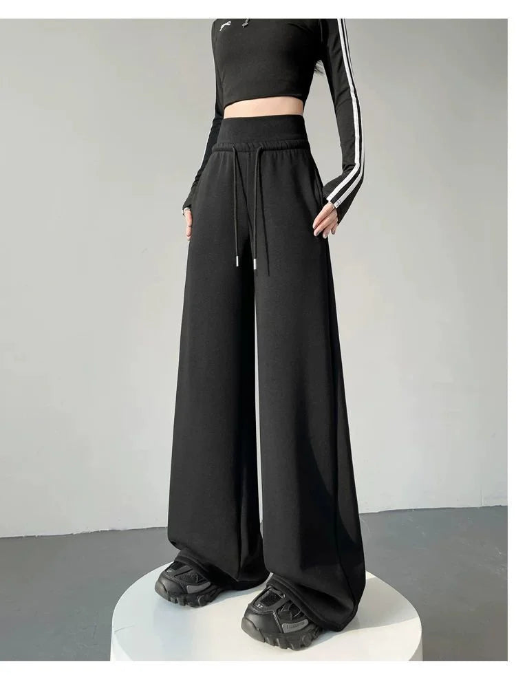 Women's High-Waist Wide-Leg Pants | Drawstring Waist & Pockets | Braviixx