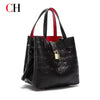 CH Women Tote Bag High Quality Pu Leather Top Handle Handbag With Lock Decoration Crossbody Shoulder Bag For Work Daily