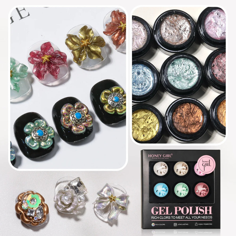 9-Color 5g 3D Nail Art Sculpting Gel Set | UV/LED Curing | Braviixx