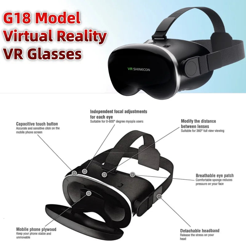 3D VR Headset for Smartphones | Virtual Reality Glasses with Bluetooth Gamepad | Braviixx