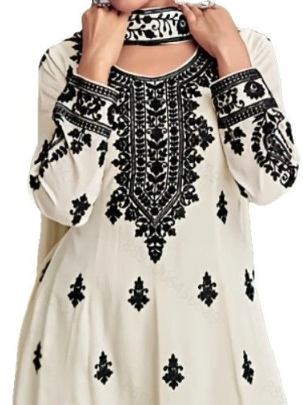 Paisley Print Tunic & Wide-Leg Trouser Set | Apricot | Braviixx