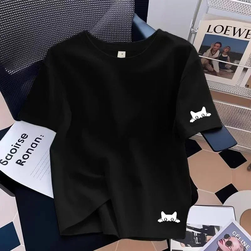 2026 Womens T-shirts Summer Cotton Casual O-Neck Short Sleeve Daily Cute Oversiz Tshirt Woman Clothes Daily Comfortable Tees Top