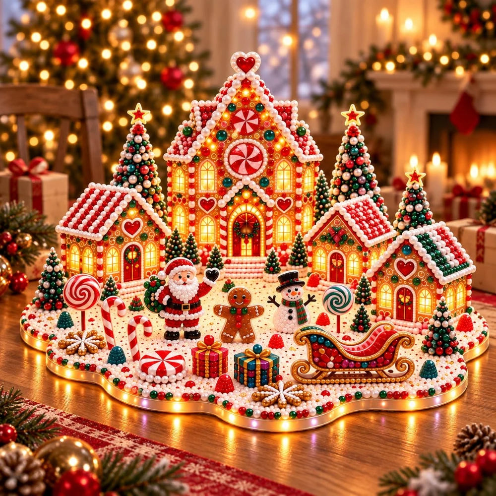 DIY 3D Gem Art Kit | Light-Up Village & Fantasy Designs | Braviixx