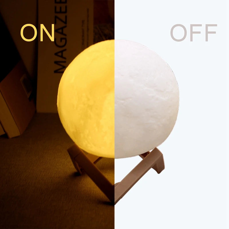 Moon LED Night Light | Battery Powered with Stand | Braviixx