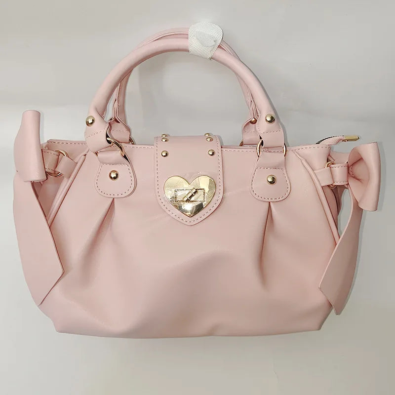 Bow-Detail Handbag | Heart Hardware & Mini Bow Design Options | Braviixx