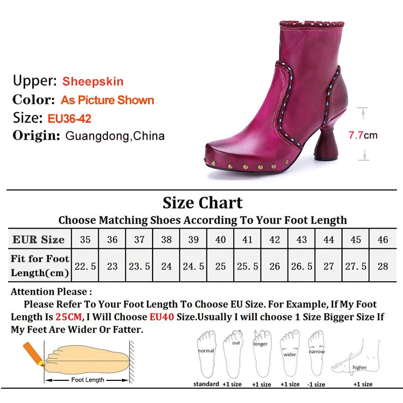 Platform Ankle Boots | Rivets & Spool Heel | Braviixx