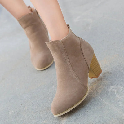 Ankle Boots | Side Zip & Block Heel | Braviixx