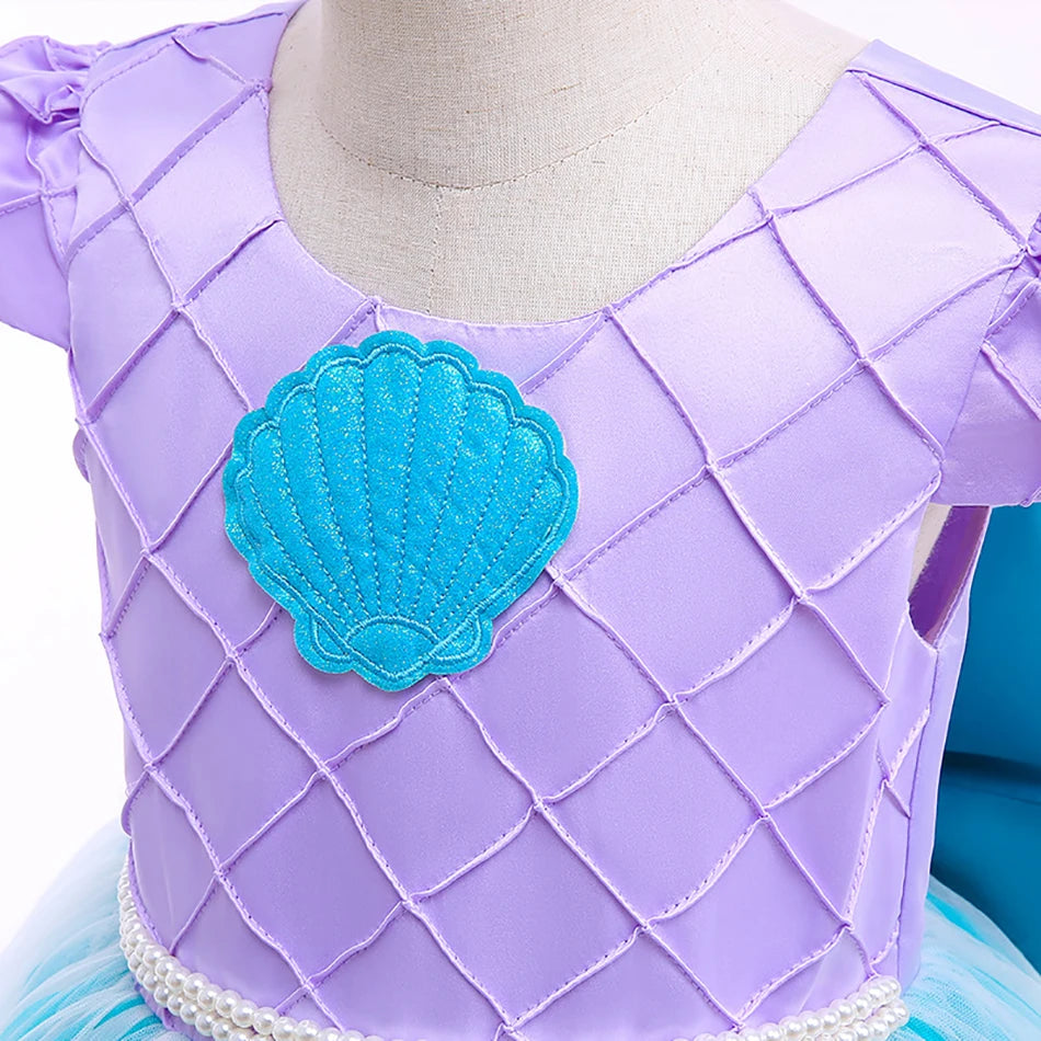 Girls’ Mermaid-Style Embroidered Dress & Accessories | Braviixx