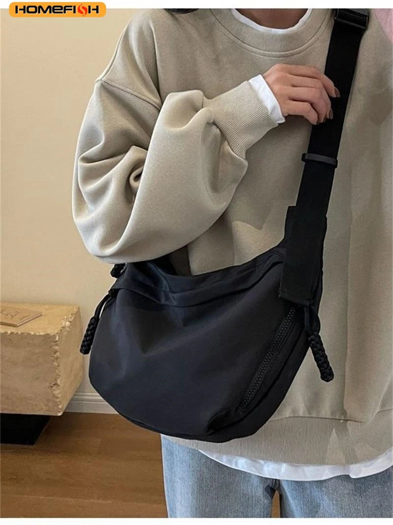 HOMEFISH 2026 New Fashion Large Capacity Casual Nylon Women Shoulder Bag Korean Style Hobos Bag Youth Crossbody Shoulder