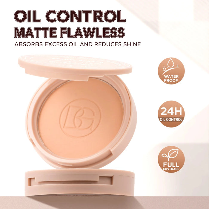 Oil Control Matte Pressed Face Powder | Long Lasting Flawless Setting Powder with Mirror | Braviixx