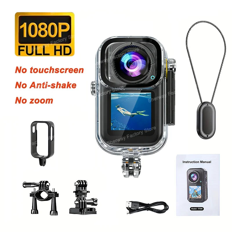 Magnetic Pocket Action Camera | Dual Screens & Mounting Kit | Braviixx