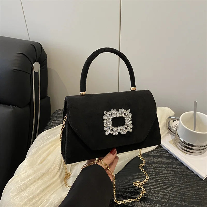 Embellished Mini Handbag | Top Handle & Chain Strap | Braviixx