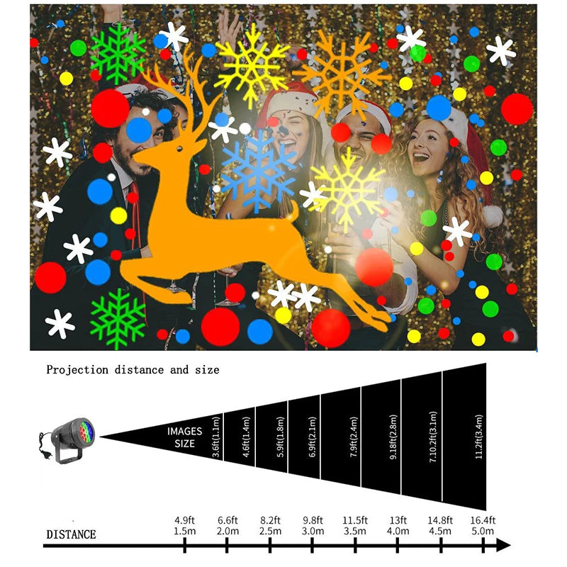 Christmas Projection Light | 16 Patterns & Rotating Display | Braviixx