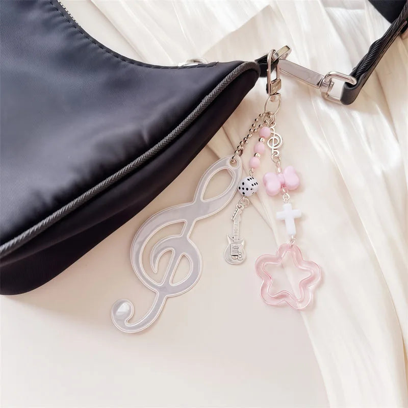 Music-Themed Bag Charm | Treble Clef & Beaded Pendant Designs | Braviixx