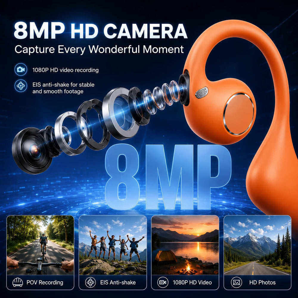 Camera Open-Ear Earphones with AI Translation | Braviixx
