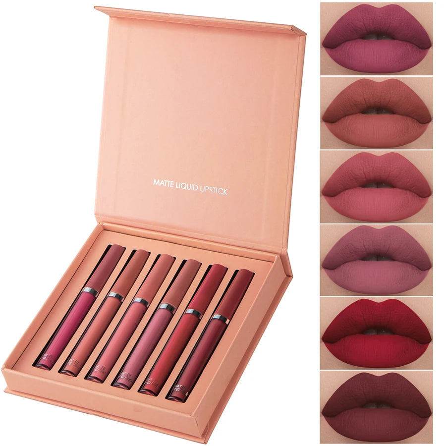 6-Color Matte Liquid Lipstick Set | Gift Box | Braviixx