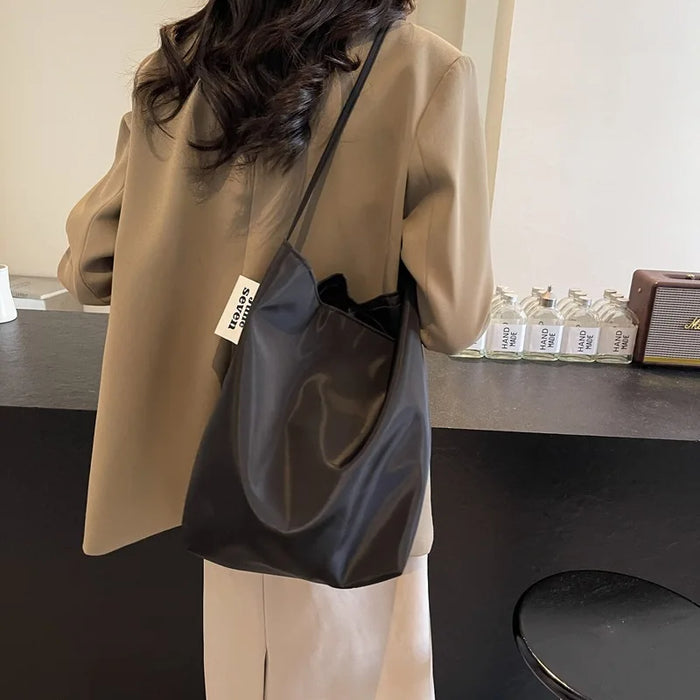 Slouchy Nylon Tote Bag | Open Top & Minimalist Design | Braviixx