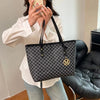 Letter-Print Tote Bag | Twin Shoulder Handles & Charm Detail | Braviixx