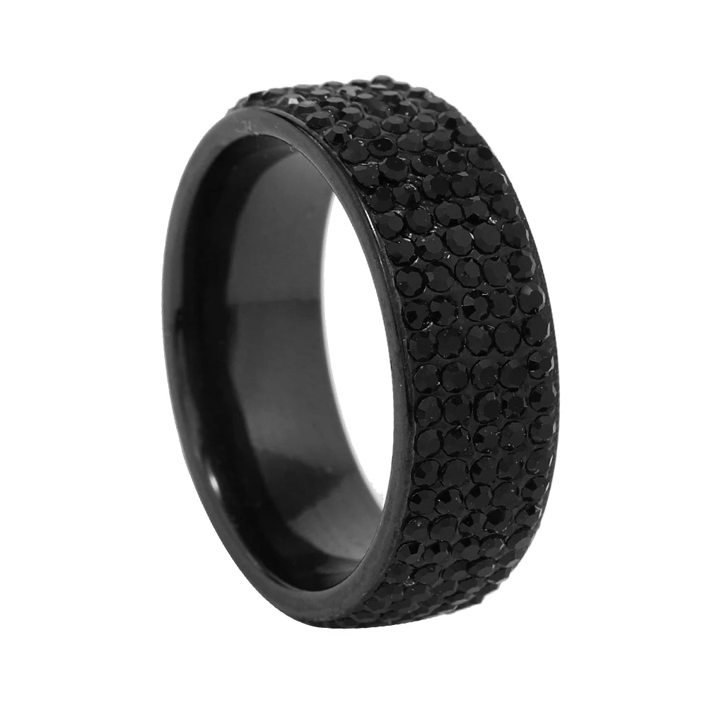 Stainless Steel Sparkling Band Ring | 8 mm | Braviixx