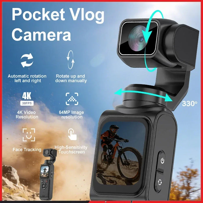 Pocket Vlogging Camera | 330° Face Tracking & Wi-Fi | Braviixx