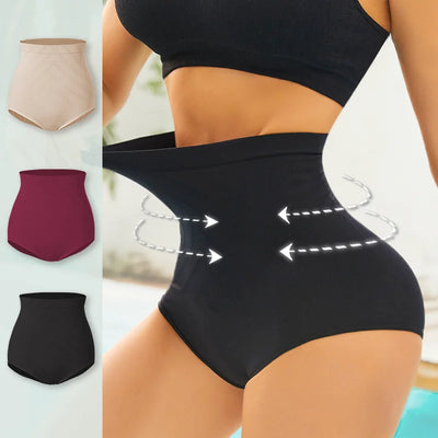 High-Waist Seamless Shapewear Briefs | Tummy Control · Flat Belly · Hip Sculpting | Red · Skin · Black | Braviixx