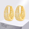 VNOX 18K Gold Plated CZ Earrings | Teardrop Stud or U-Shape Hoop | Hypoallergenic | Braviixx