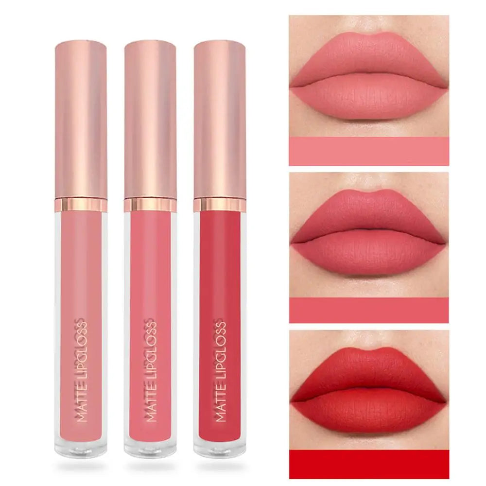 3-Piece Waterproof Matte Lip Gloss Set | Braviixx