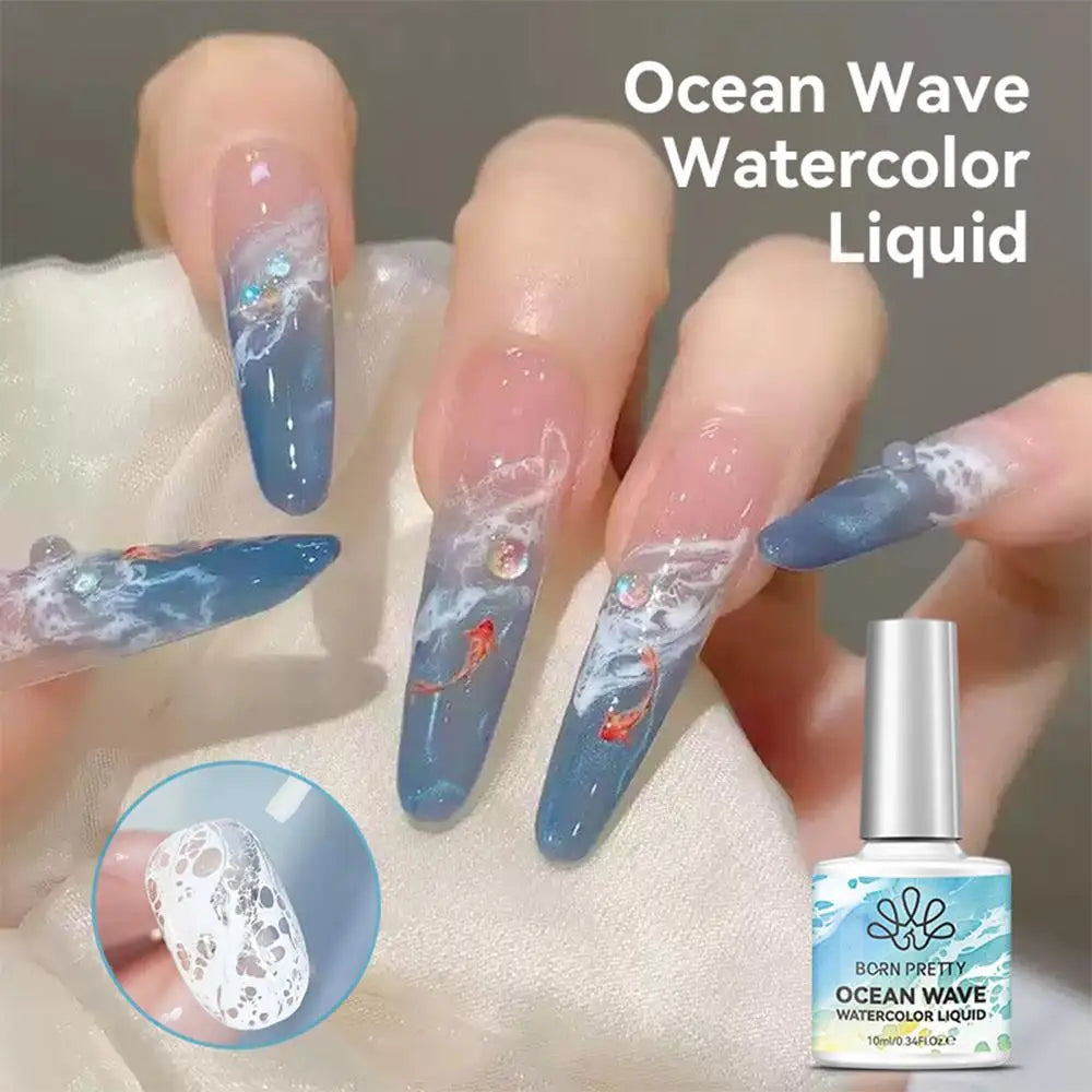 White Ocean Wave Effect Gel Nail Polish, 10ml | Braviixx