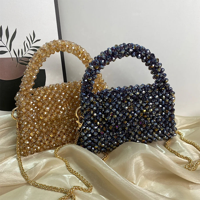 Women's Handmade Acrylic Crystal Bead Shoulder Bag