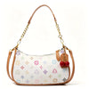 Printed Crescent Shoulder Bag | Cherry Charm & Chain Strap | Braviixx