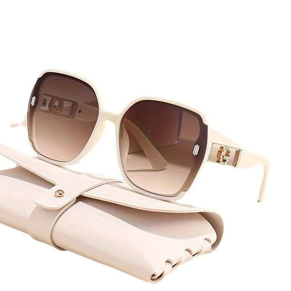Women's Oversized Square Luxury Sunglasses | UV Protection · Gradient Lens · Gold Floral Hinge | 4 Colours | Braviixx