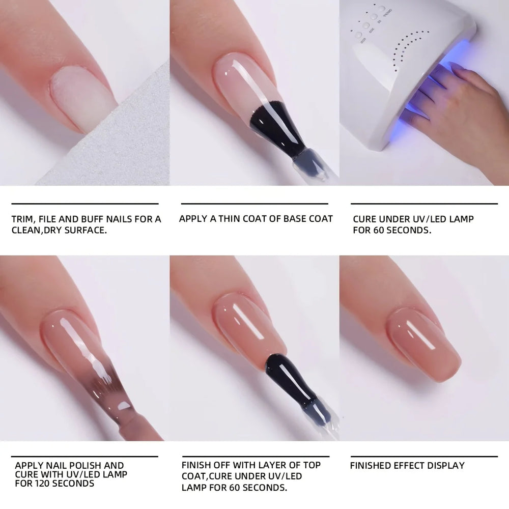 6-Color Gel Nail Polish Set, 15ml Bottles | Braviixx