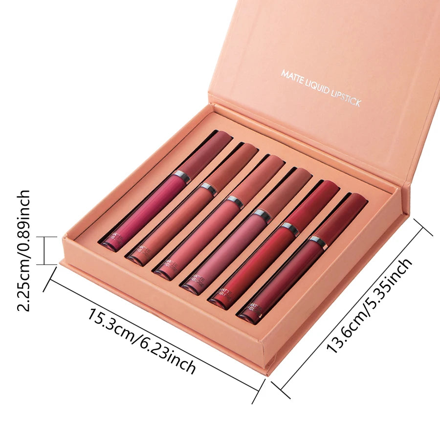 6-Color Matte Liquid Lipstick Set | Gift Box | Braviixx