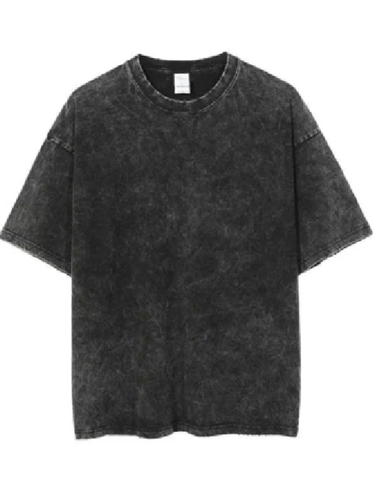 2026 Washed Vintage T-Shirts Street Hip Hop Retro Punk T Shirt women Harajuku Casual Cotton Short Sleeve Acid Wash TShirts top