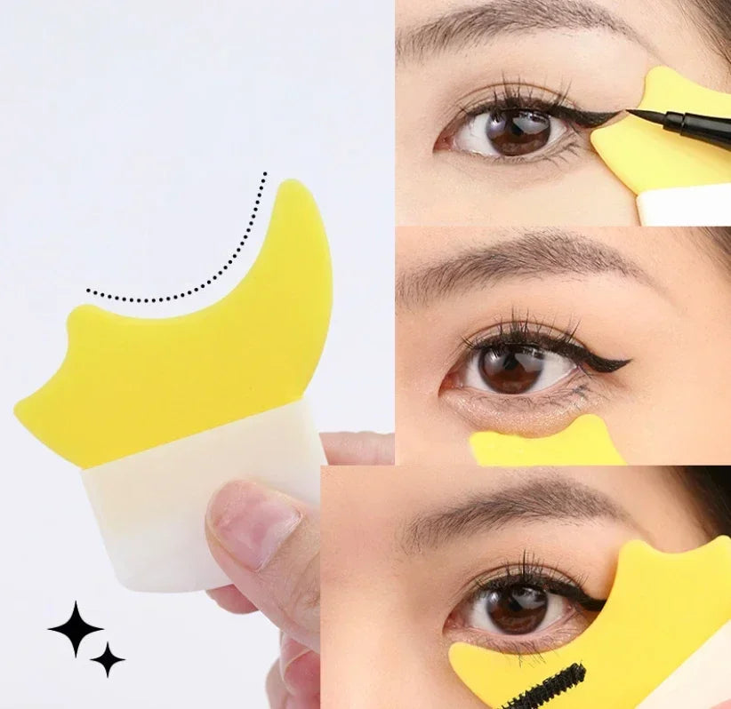 Silicone eye makeup auxiliary tool - multi-functional mascara/eyeshadow/eyeliner, reusable, suitable for beginners' eye makeup