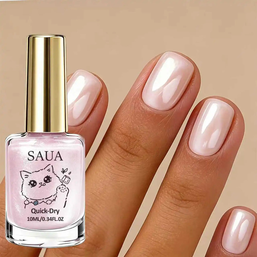10ml Pink Pearlescent Nail Polish | Quick-Dry Air-Dry Formula | Braviixx
