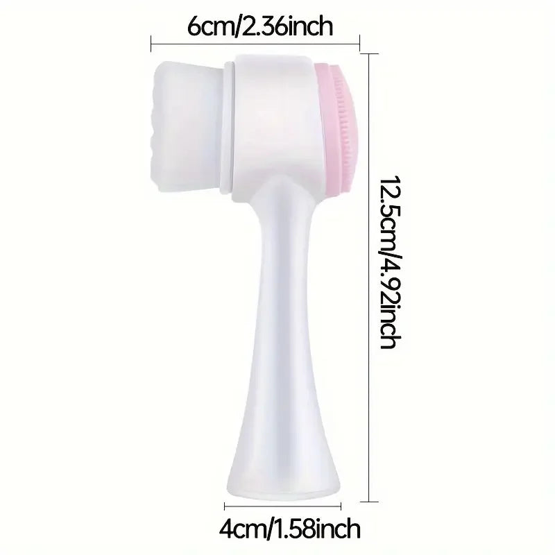 Silicone Facial Cleansing Brush, Double-Sided Deep Clean & Exfoliating Face Scrubber for Glowing Skin, Skin Care Tool