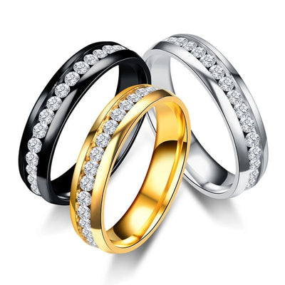 Classic Stainless Steel Zircon-Style Ring | Braviixx