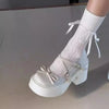 Women's Platform Mary Jane Shoes | Bow & Heart Buckles | Braviixx