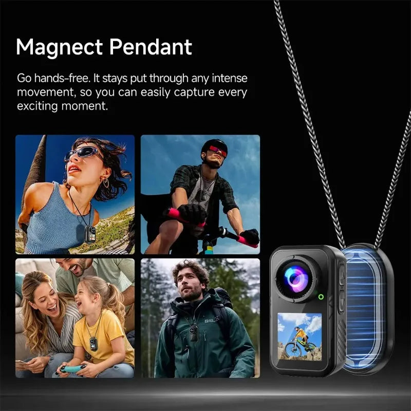Magnetic Pocket Action Camera | Dual Screens & Mounting Kit | Braviixx