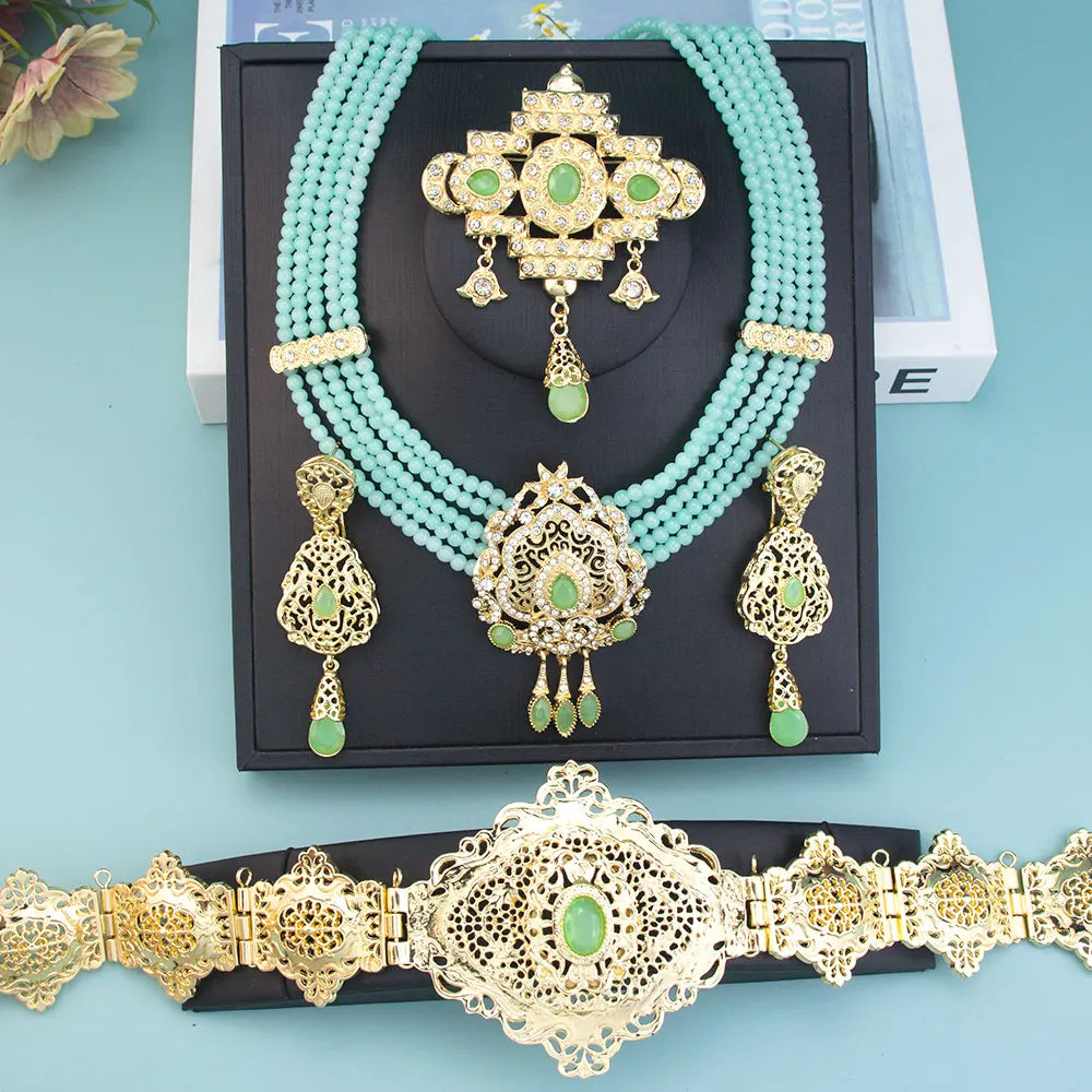 Beaded Caftan Jewellery Set | Belt & Necklace | Braviixx