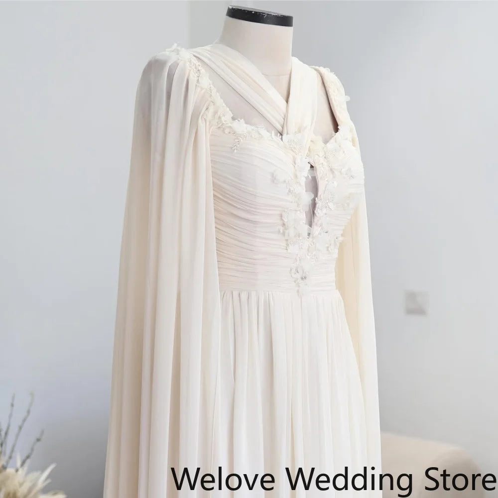 Wedding Dress Featuring Wrap Crisscross Halter Neck Center Front Keyhole Cutout, Floral Lace Embellished Fitted Bodice