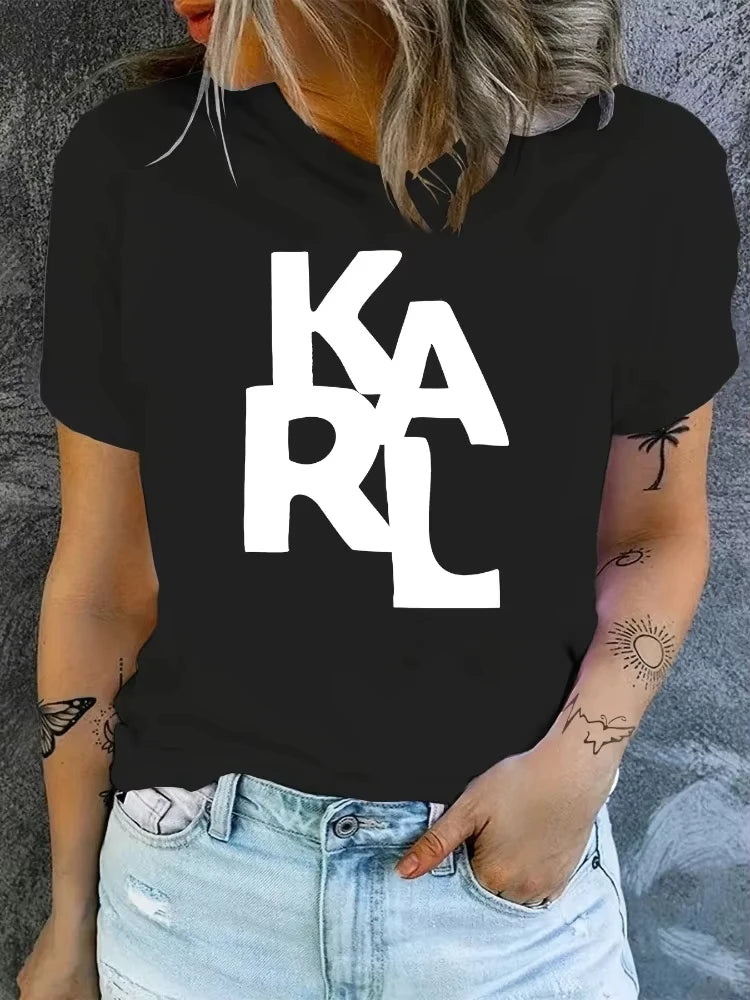 2026 Women's T-Shirt Letter Printing Short Sleeve Cotton Tees High Quality Luxury Brand T-shirt Summer Streetwear Y2k Tops