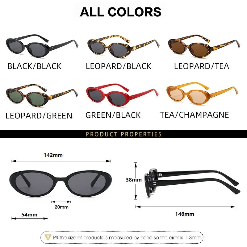 Women's Small Oval Retro Sunglasses | UV400 · Gradient Lens · Vintage Cat Eye | 7 Colours | Braviixx