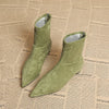Faux Suede Ankle Boots | Back Zip & Low Heel | Braviixx